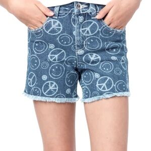 Justice Smiley Face High Rise Midi Shorts New with Tags